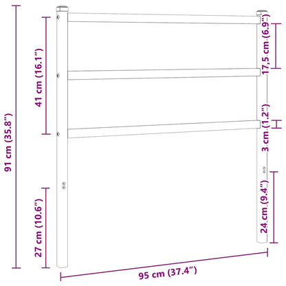 Testiera di Ricambio in Metallo Nero 90 cm