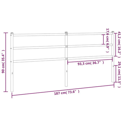 Testiera di Ricambio in Metallo Nero 180 cm