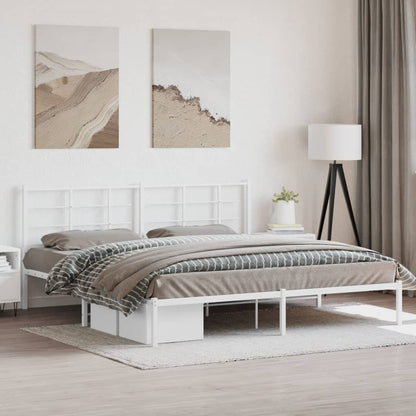 Giroletto con Testiera Metallo Bianco 200x200 cm