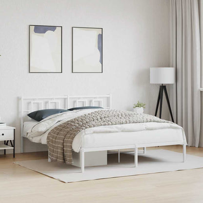 Giroletto con Testiera Metallo Bianco 150x200 cm