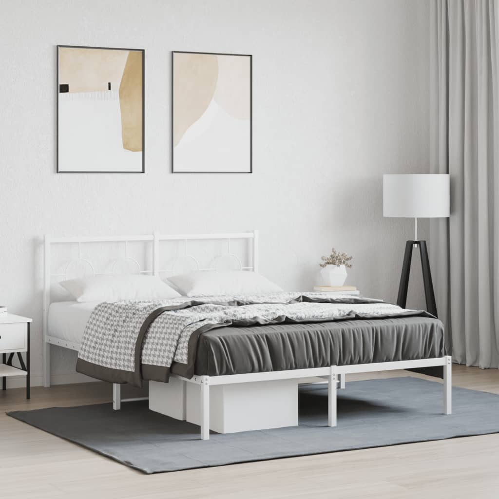 Giroletto con Testiera Metallo Bianco 135x190 cm