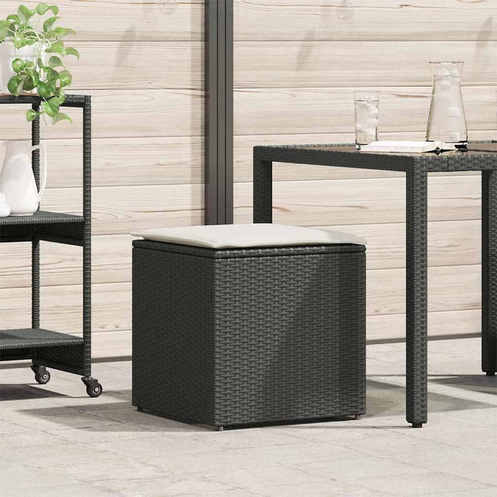 Scatola per Cuscini Nero 50 x 50 x 50 cm polyrattan