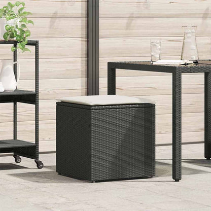 Scatola per Cuscini Nero 50 x 50 x 50 cm polyrattan