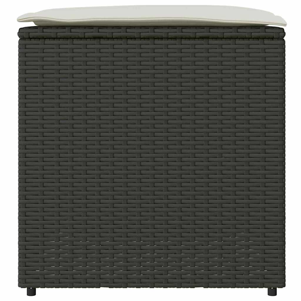 Scatola per Cuscini Nero 50 x 50 x 50 cm polyrattan