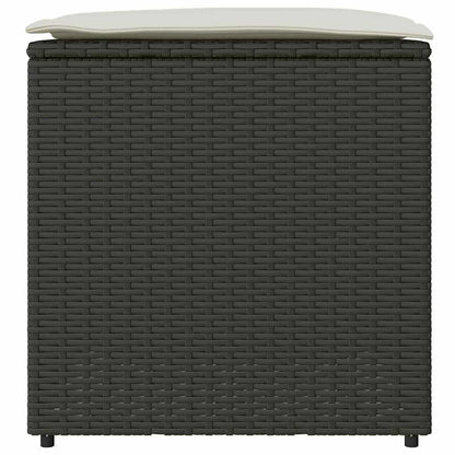 Scatola per Cuscini Nero 50 x 50 x 50 cm polyrattan