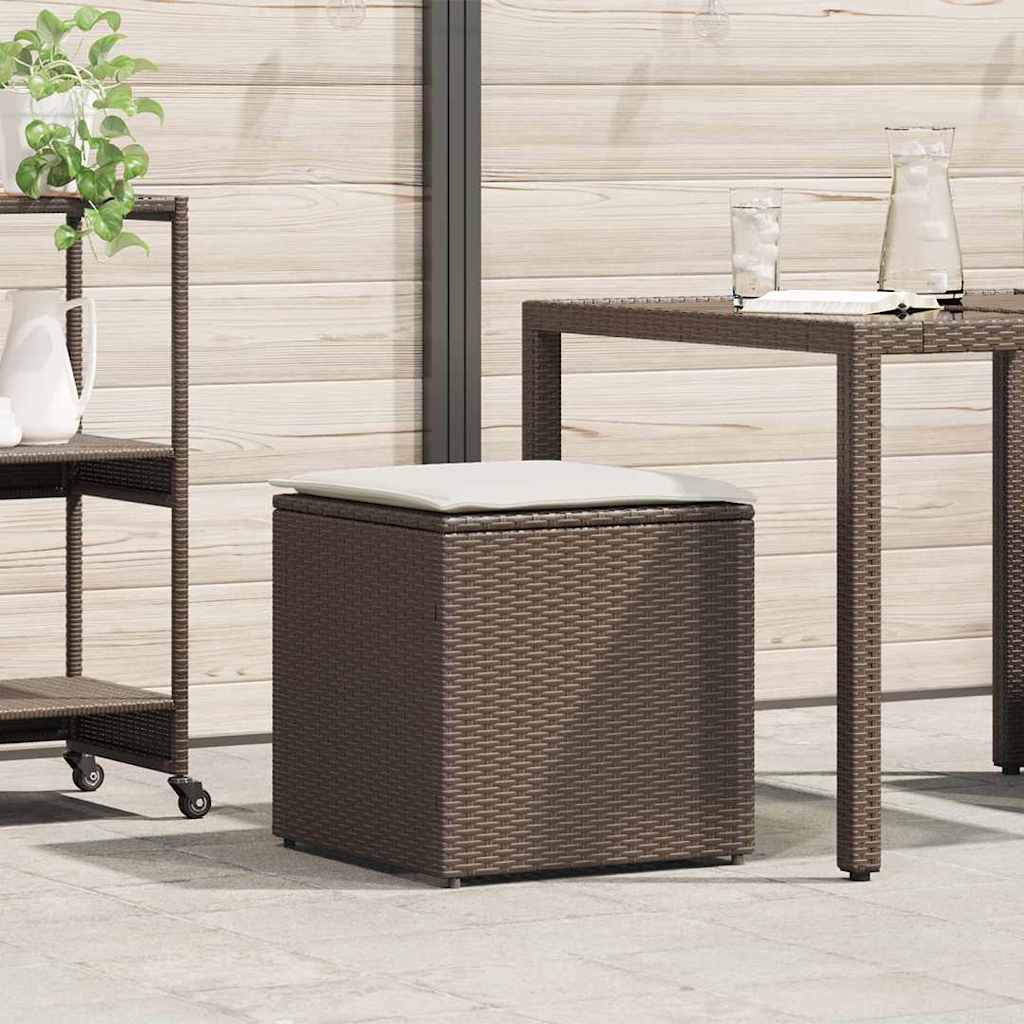 Scatola per Cuscini Marrone 50 x 50 x 50 cm polyrattan