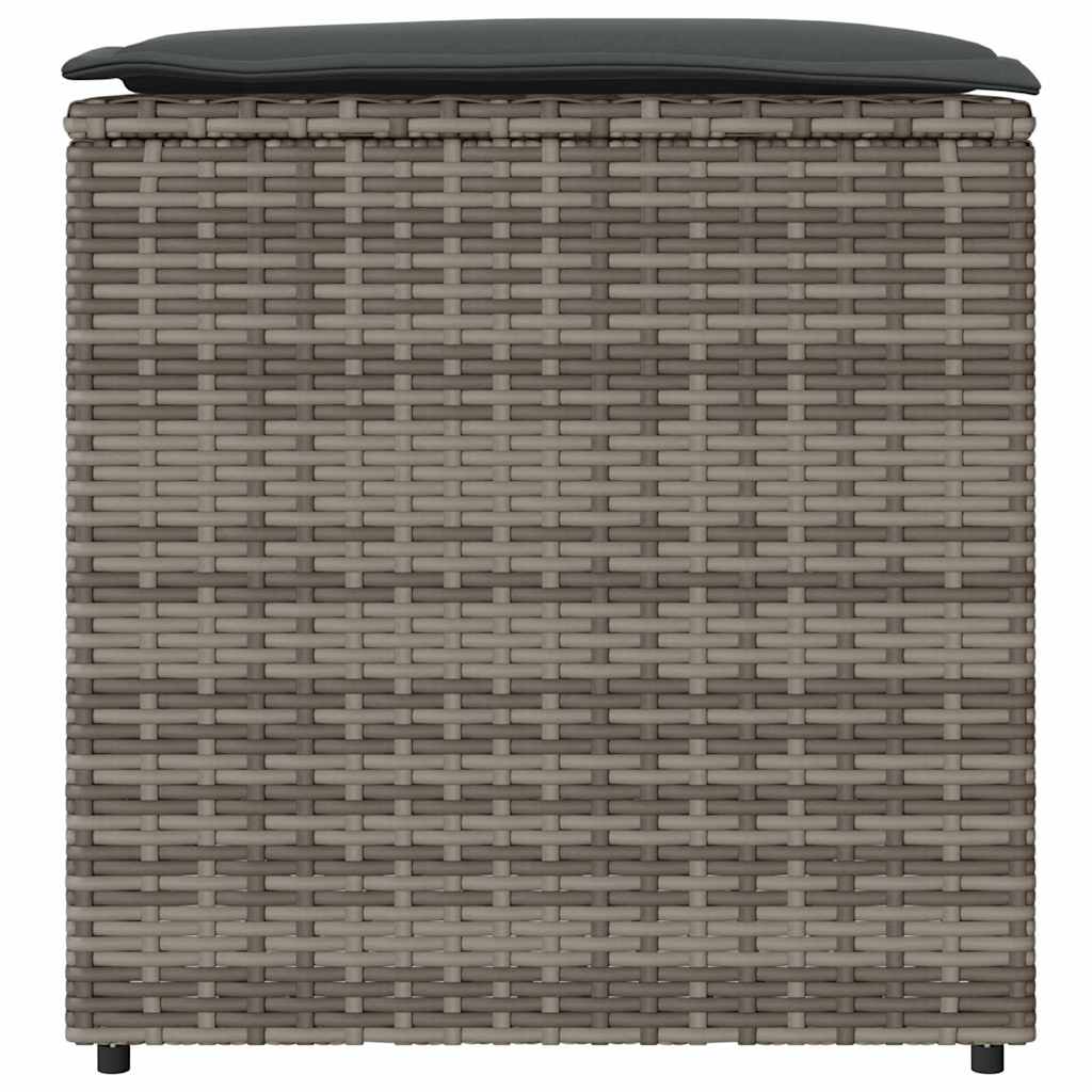 Scatola per Cuscini Grigio 50 x 50 x 50 cm polyrattan