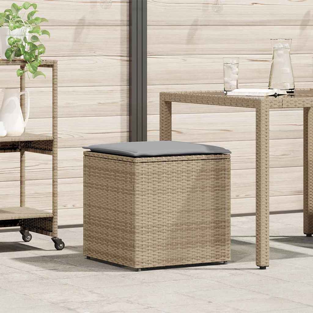 Scatola per Cuscini Beige 50 x 50 x 50 cm polyrattan