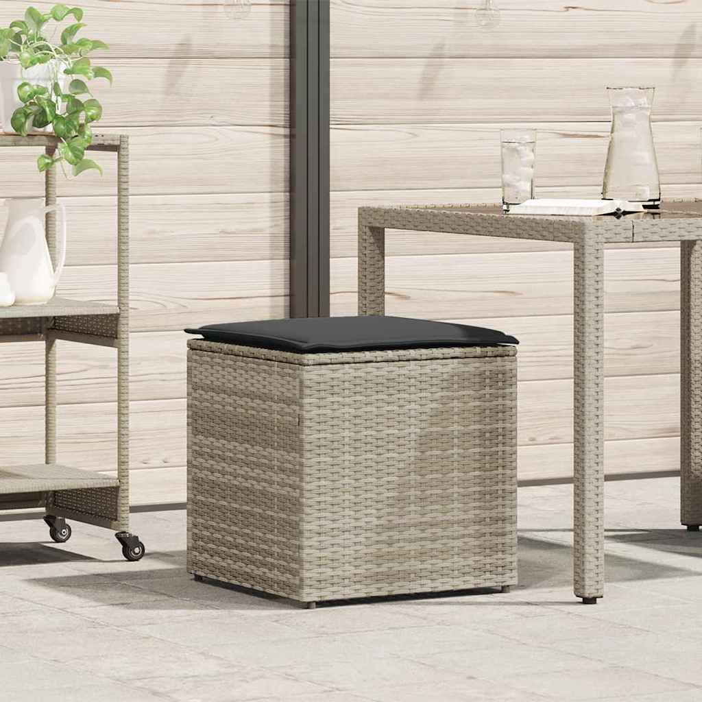 Scatola per Cuscini Grigio chiaro 50 x 50 x 50 cm polyrattan