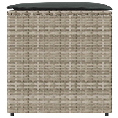 Scatola per Cuscini Grigio chiaro 50 x 50 x 50 cm polyrattan