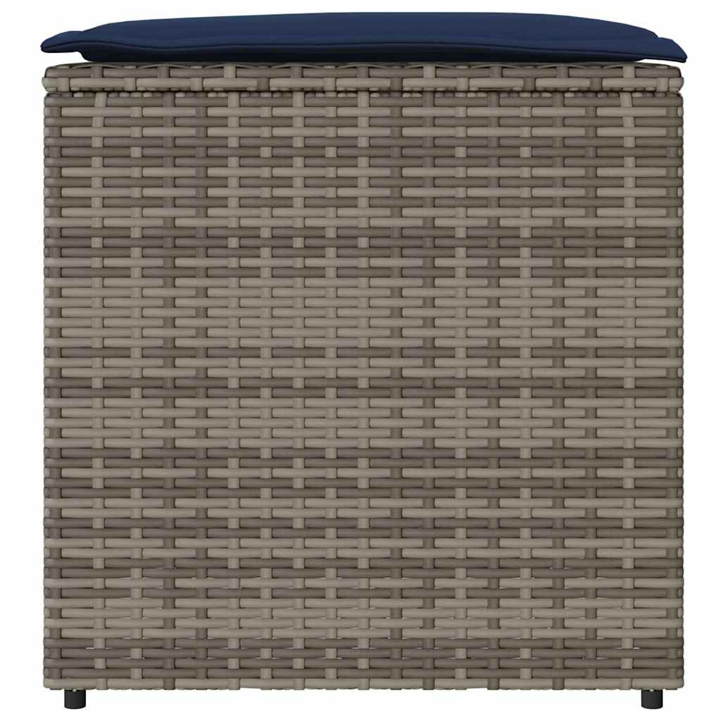 Scatola per Cuscini Grigio 50 x 50 x 50 cm polyrattan