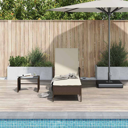Lettino da sole Marrone e Bianco Crema 55 x 200 x 92 cm