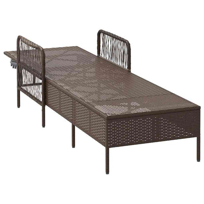 Lettino da sole Marrone e Bianco Crema 55 x 200 x 92 cm
