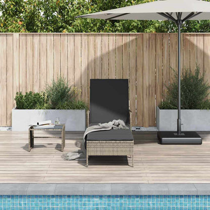 Lettino da sole Grigio e Grigio Scuro 55 x 200 x 92 cm
