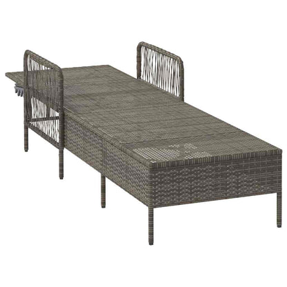 Lettino da sole Grigio e Grigio Scuro 55 x 200 x 92 cm