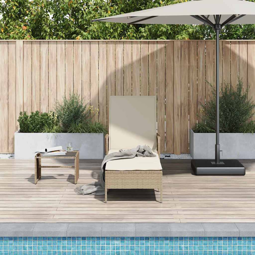Lettino da sole 1-persona Beige e Bianco Crema 55 x 200 x 92 cm