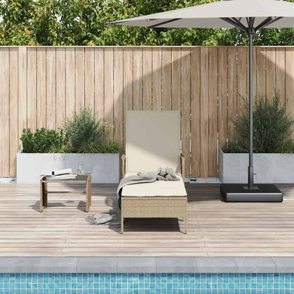 Lettino da sole 1-persona Beige e Bianco Crema 55 x 200 x 92 cm