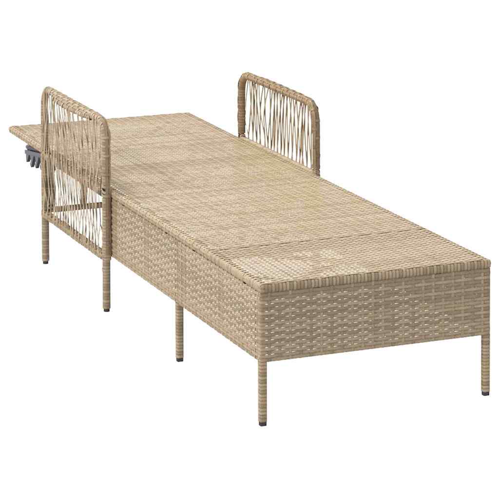 Lettino da sole 1-persona Beige e Bianco Crema 55 x 200 x 92 cm
