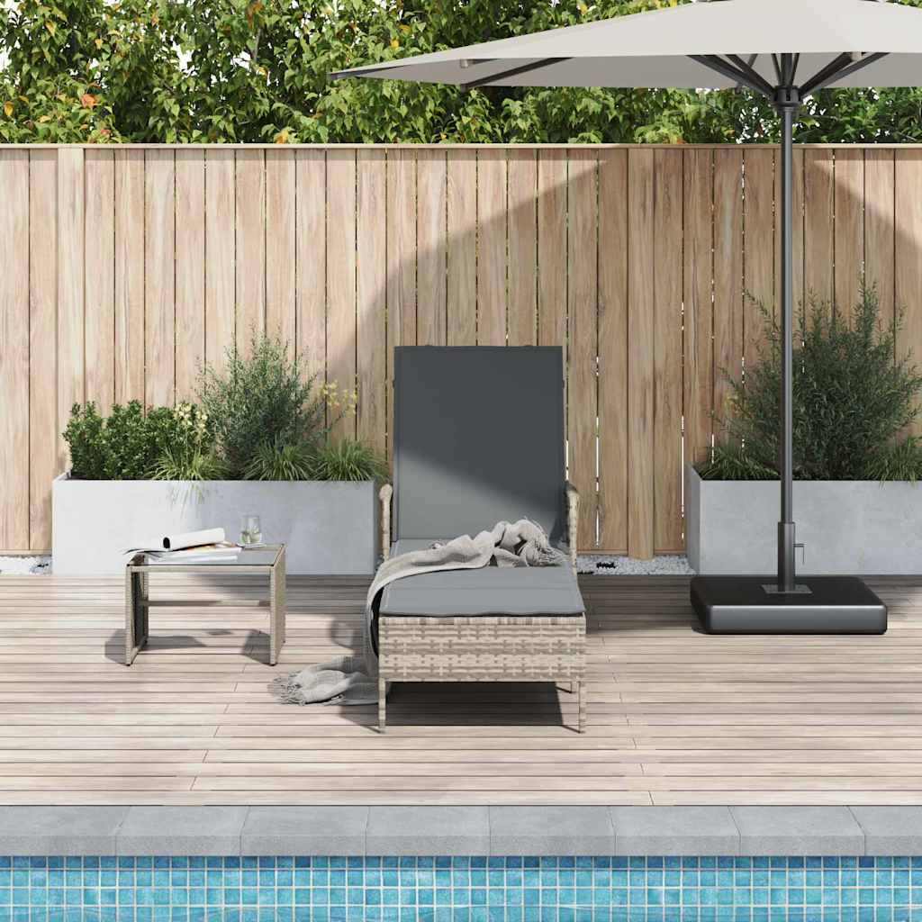 Lettino da sole Grigio chiaro e grigio scuro 55 x 200 x 92 cm