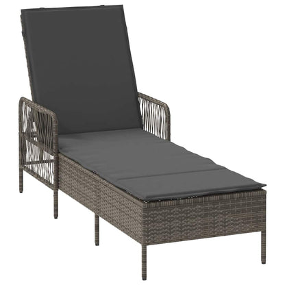 Lettino da sole 3 pcs Grigio e Grigio Scuro polyrattan