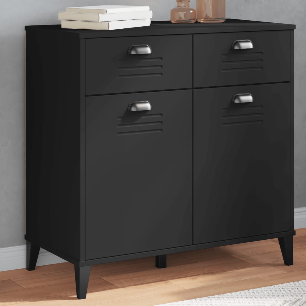 Credenza VIKEN Nera 80x40x80 cm in Legno Multistrato