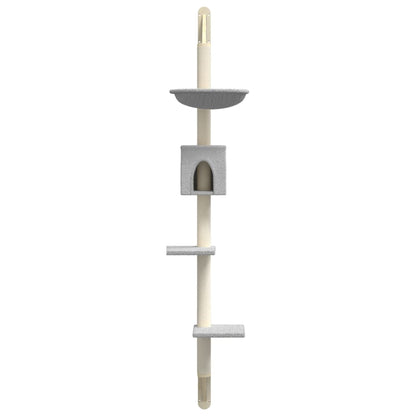 Albero per Gatti con Tiragraffi a Parete Grigio Chiaro 187 cm