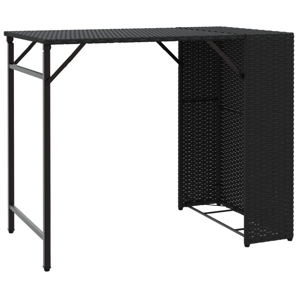Set da Pranzo da Giardino Pieghevole 5 pz Nero in Polyrattan