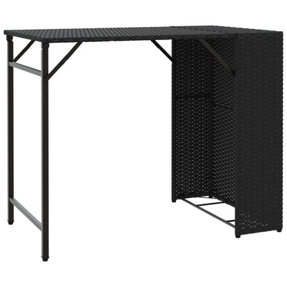 Set da Pranzo da Giardino Pieghevole 5 pz Nero in Polyrattan
