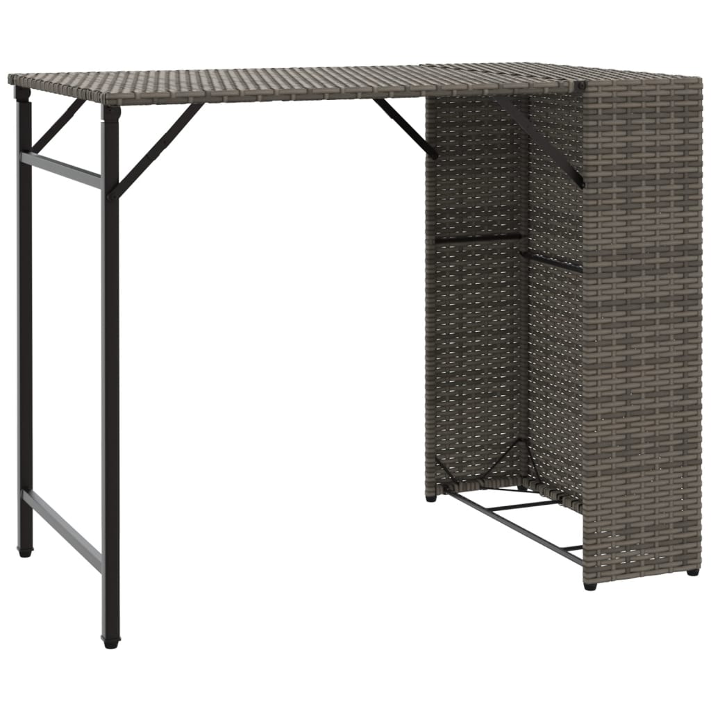Set da Pranzo da Giardino Pieghevole 5 pz Grigio in Polyrattan