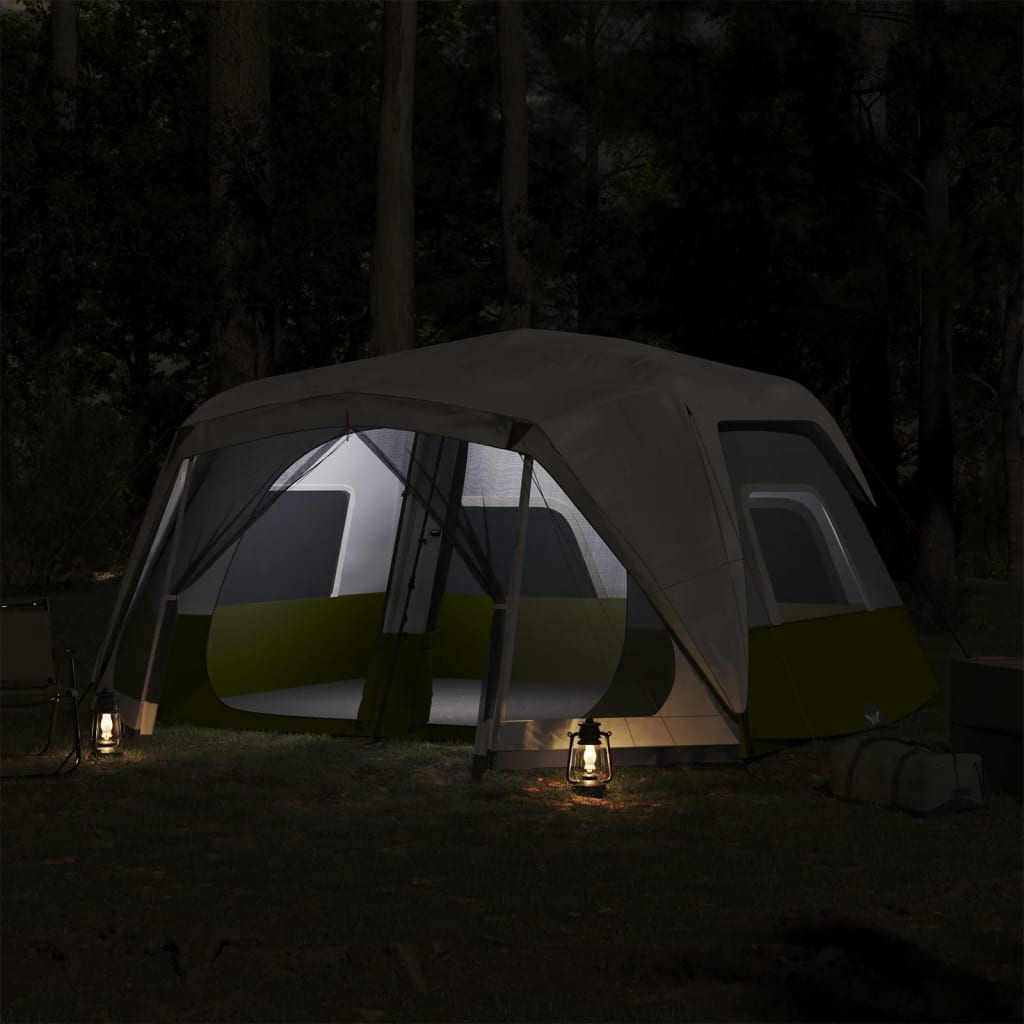 Tenda Famiglia con LED 10 Persone Blu Chiaro a Rilascio Rapido