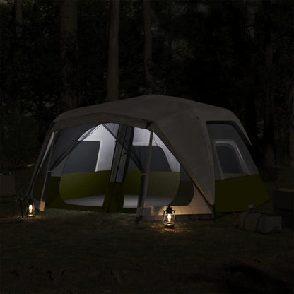 Tenda Famiglia con LED 10 Persone Blu Chiaro a Rilascio Rapido