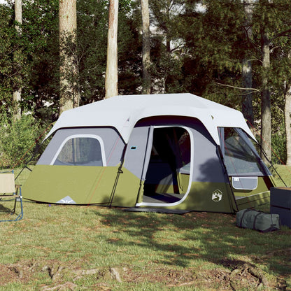 Tenda Famiglia con LED 9 Persone Blu Chiaro a Rilascio Rapido