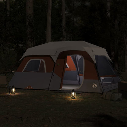 Tenda Famiglia LED 9 Persone Grigio/Arancione Rilascio Rapido