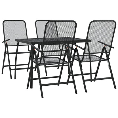 Set da Pranzo da Giardino 5pz Antracite in Rete Metallica