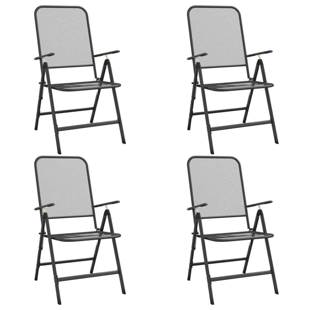 Set da Pranzo da Giardino 5pz Antracite in Rete Metallica