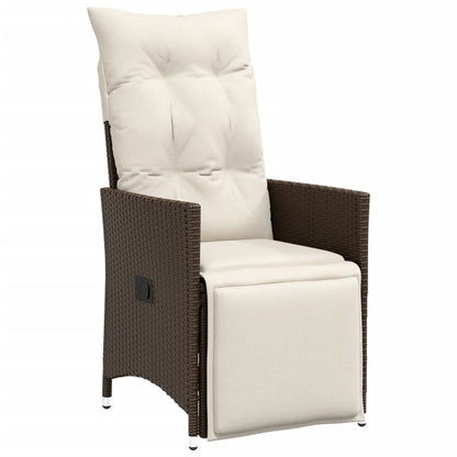 Set BistrÃ² 3 pz con Cuscini Marrone in Polyrattan