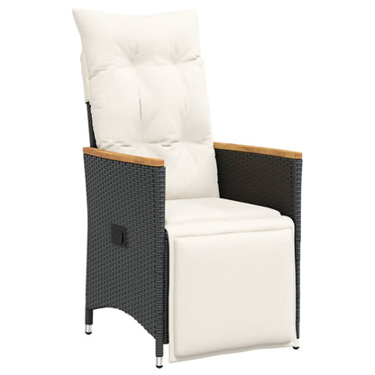 Set da BistrÃ² 3 pz con Cuscini Nero in Polyrattan