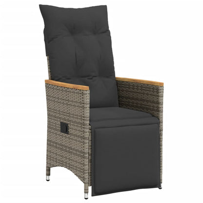 Set da BistrÃ² 3 pz con Cuscini Grigio in Polyrattan