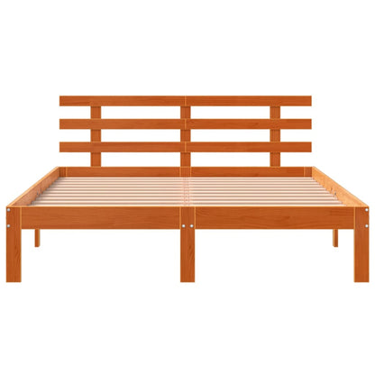 Letto senza Materasso Marrone Cera 135x190 cm in Legno di Pino