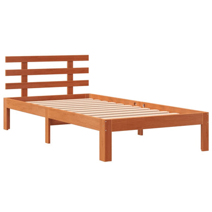 Letto senza Materasso Marrone Cera 90x200 cm Legno di Pino