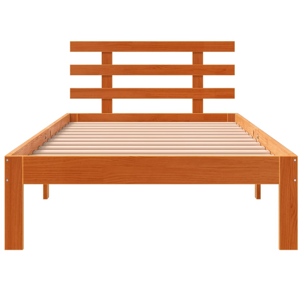 Letto senza Materasso Marrone Cera 90x200 cm Legno di Pino