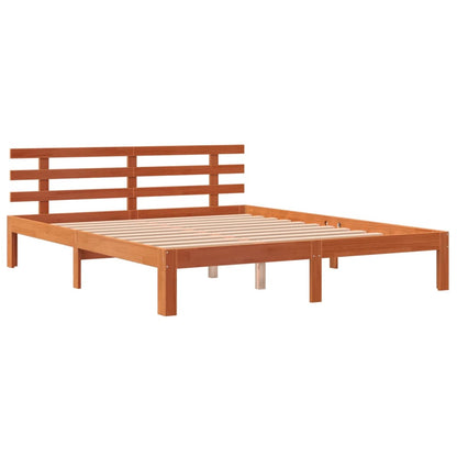 Letto senza Materasso Marrone Cera 150x200 cm in Legno di Pino