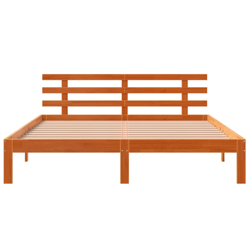 Letto senza Materasso Marrone Cera 150x200 cm in Legno di Pino