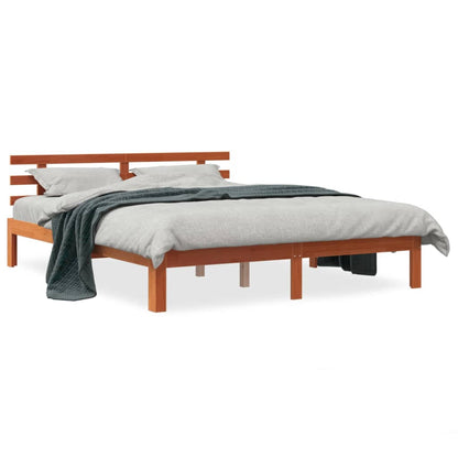 Letto senza Materasso Marrone Cera 160x200 cm in Legno di Pino