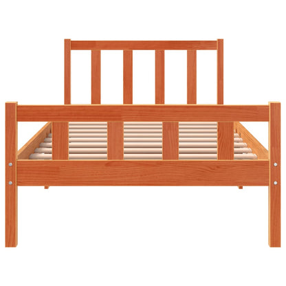Letto senza Materasso Marrone Cera 75x190 cm in Legno di Pino