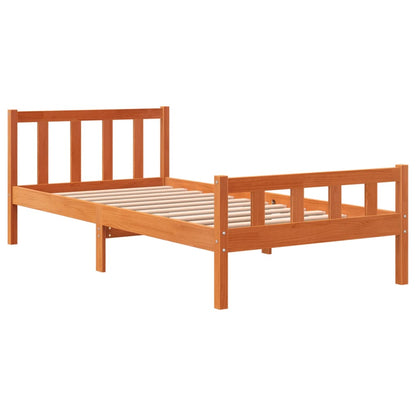 Letto senza Materasso Marrone Cera 90x190 cm in Legno di Pino