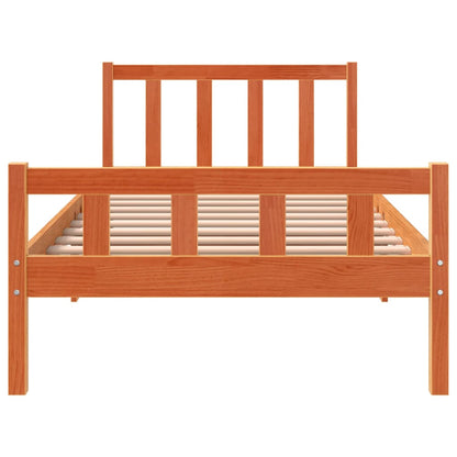 Letto senza Materasso Marrone Cera 90x190 cm in Legno di Pino