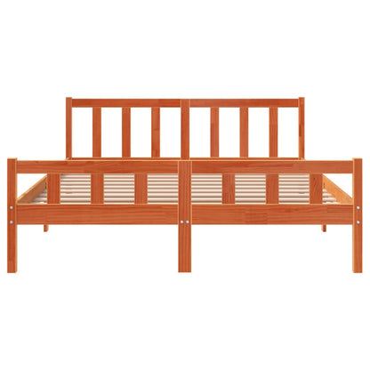 Letto senza Materasso Marrone Cera 150x200 cm in Legno di Pino