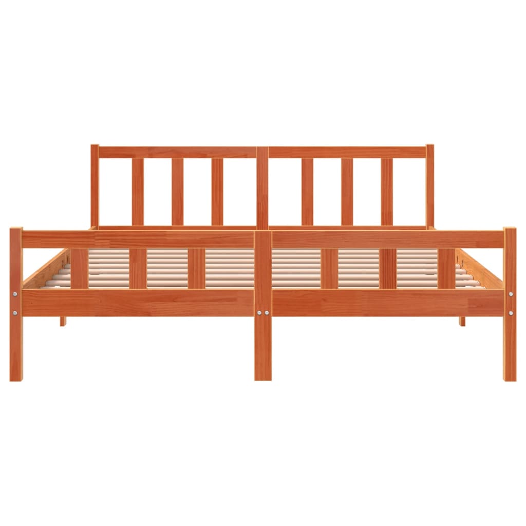 Letto senza Materasso Marrone Cera 160x200 cm in Legno di Pino