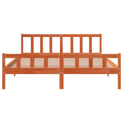 Letto senza Materasso Marrone Cera 160x200 cm in Legno di Pino